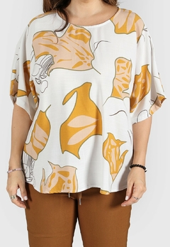 609EST - Blusa Nina de Lino estampado - SILA