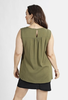 606 - Blusa Leda de Lino con lycra - tienda online