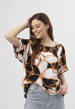 609EST2 - Blusa Ninas de Lino estampado - SILA