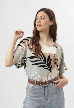 609EST2 - Blusa Ninas de Lino estampado - SILA