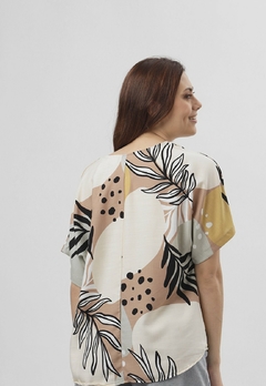 609EST2 - Blusa Ninas de Lino estampado - tienda online