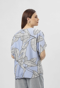 609EST2 - Blusa Ninas de Lino estampado