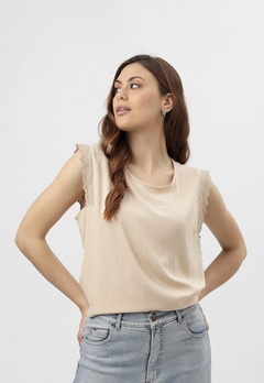 361 - Blusa Bianca de Lino con lycra - SILA