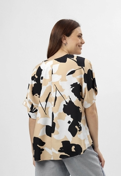 609EST2 - Blusa Ninas de Lino estampado - tienda online