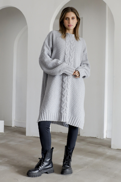 T162 - Maxi Sweater Vestido Bora Tejido - SILA