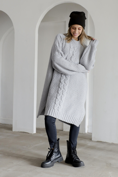 T162 - Maxi Sweater Vestido Bora Tejido - comprar online