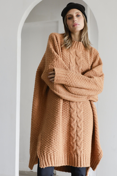 T162 - Maxi Sweater Vestido Bora Tejido - comprar online