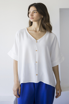 600 - Blusa Zurich Crepe Lino - tienda online