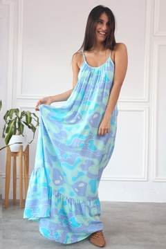 Imagen de 377PEE - Vestido Reina Estampado de Poplin Rayon