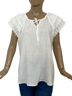 701 - Blusa Brenda Lino Puntillas