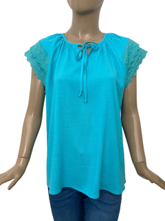 701 - Blusa Brenda Lino Puntillas - comprar online