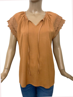 701 - Blusa Brenda Lino Puntillas - SILA