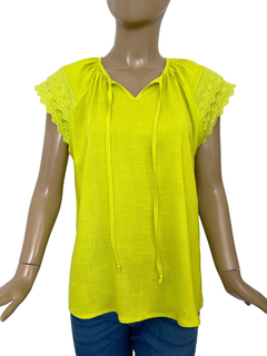 701 - Blusa Brenda Lino Puntillas - tienda online