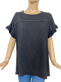 672 - Blusa Rufina de Lino con Puntilla