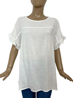 Imagen de 672 - Blusa Rufina de Lino con Puntilla