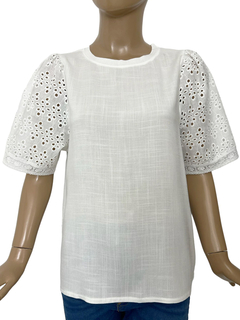 704 - Blusa Josefina Mangas Broderie - tienda online