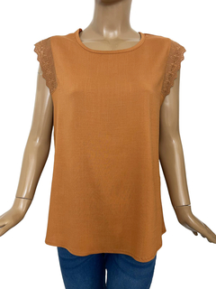 361 - Blusa Bianca de Lino con lycra - tienda online