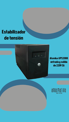 Estabilizador de tensión UPS Atomlux UPS2000@ 2000VA entrada y salida de 220V CA negro