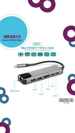 Hub Usb C 3.0 6 En 1 Kolke Kch-430 Sd Micro Sd Tipo C Pd