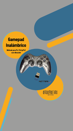 Gamepad Inalámbrico Netmak 3 en 1 para PC/PS2/PS3 con doble vibración