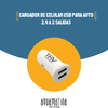 CARGADOR DE CELULAR USB PARA AUTO 2.4 A 2 SALIDAS TRV