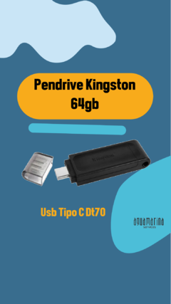 Pendrive Kingston 64gb Dt70 Usb Tipo C 3.2