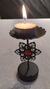 Porta velas metal - Negro con detalle rojo - comprar online