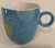 Taza cerámica decorada celeste