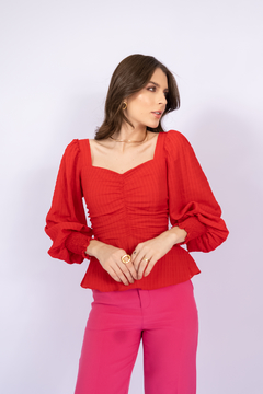 BLUSA COM FRANZIDOS FRONTAIS - comprar online