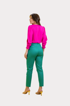 CALÇA SLIM COM VINCO DE SARJA - loja online