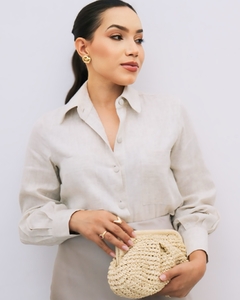 Camisa alongada com bolsos - Autêntica