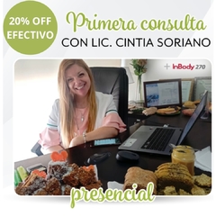 1era Consulta Presencial con Lic. Cintia Soriano + InBody 270 + Plan Alimentario