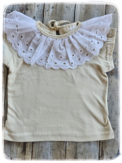 Remera borderi natural