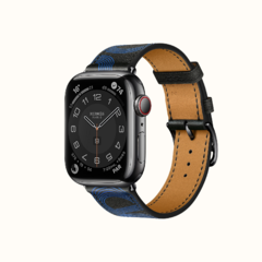 APPLE WATCH HERMÈS 7 GPS + CELULAR 45MM CAIXA DE AÇO INOXIDÁVEL PRETA SPACE COM CIRCUITO H SINGLE TOUR