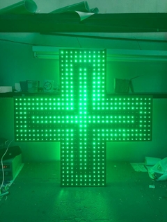 Cartel cruz led farmacia 100x100cm - comprar online