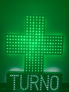 COMBO: Cruz led farmacia 60x60cm + cartel led turno 60x20cm