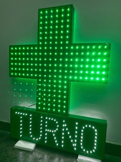 COMBO: Cruz led farmacia 60x60cm + cartel led turno 60x20cm - RAPILED