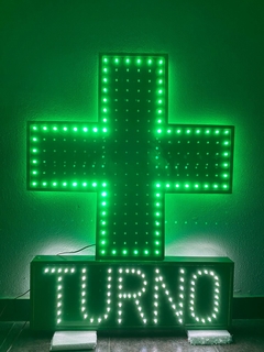 COMBO: Cruz led farmacia 60x60cm + cartel led turno 60x20cm