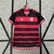 Camisa-Feminina-Do-Flamengo-24/25-Adidas-Torcedor-Vermelho-e-preto-Lançamento-com-escudo-prata-e-gola V