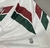 Nova camisa reserva do Fluminense 2024 Branca com faixa vertical verde e vermelho vinho gola V masculina - Novo patrocínio SuperBet