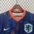 Camisa-reserva-da-Holanda-2024-Azul com laranja- Gola V- Nike - Torcedor - Masculina - Lançamento Eurocopa 2024 -