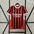 Nova camisa titular do Milan 2024 listrada Vermelho e preto estilo retrô - Camisa Milan Home 24/25 Puma torcedor masculina lançamento - Camisa do Milan 125 anos.