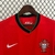 Camisa-Titular-Seleção-de-Portugal-2024-2025-Nike-Torcedor-Masculina-Vermelha-com gola V preta-Lançamento-Eurocopa 2024-