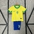 Kit-Infantil-seleção Brasileira-titular-2024-Nike-Torcedor-Unissex-Camisa Amarela- Calção Azul- Lançamento 