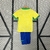 Kit-Infantil-seleção Brasileira-titular-2024-Nike-Torcedor-Unissex-Camisa Amarela- Calção Azul- Lançamento 