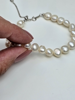 Pulseira pérola água doce e prata - comprar online