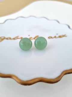 Brinco bola de gude em prata e jade verde claro - comprar online