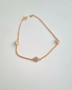 Pulseira três Marias em prata banhada ouro e zircônias - comprar online