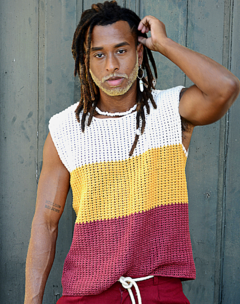 Camisa Machão Tricolor em Crochê