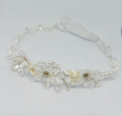 Headband Luxo Perólas e Flores - comprar online